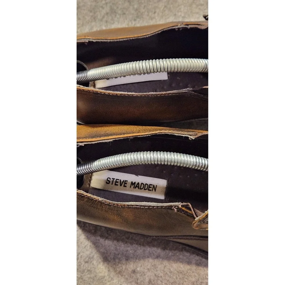 Steve Madden Shoes Mens Size‎ 11 Brown Leather Slip On Dress Loafers Oxford